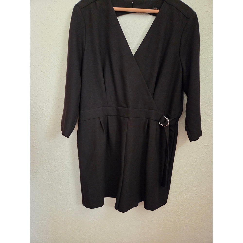 Goldray Stitch Fix Womens XL Black Romper Long Sleeve D-Ring Cutout Back NEW